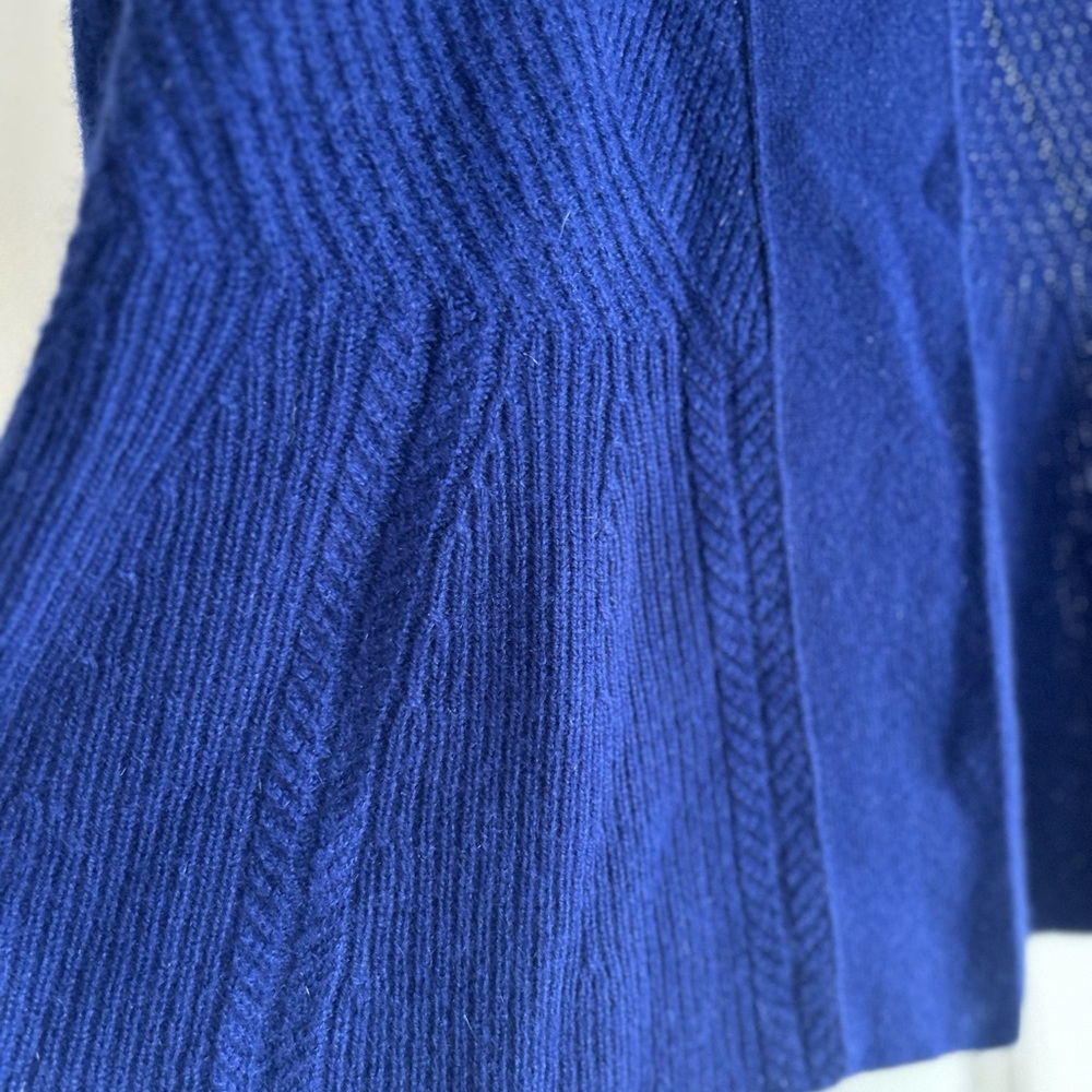 Isaac Mizrahi 100% cashmere Royal Blue Open Cardigan Size L - Picture 5 of 14
